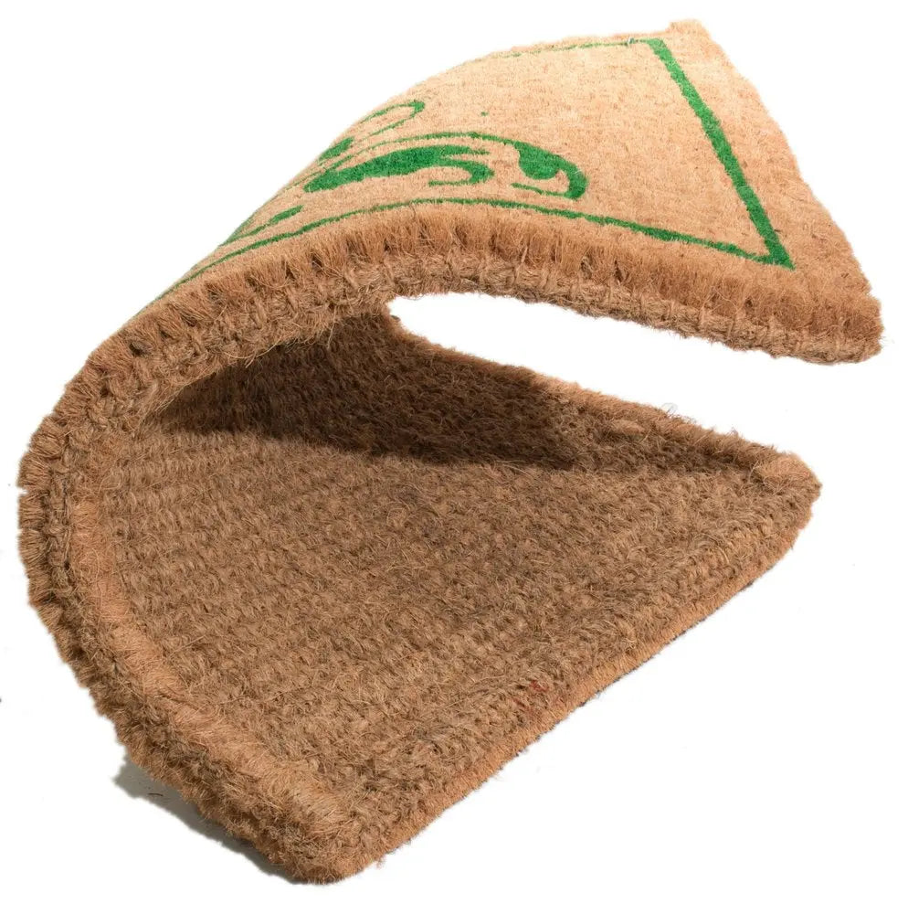 18" X 30" Brown and Green Coir Abstract Outdoor Door Mat