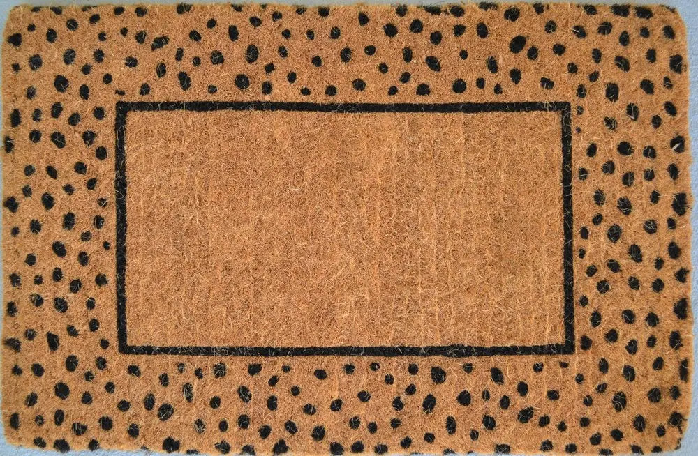 20" X 30" Brown and Black Coir Animal Print Outdoor Door Mat