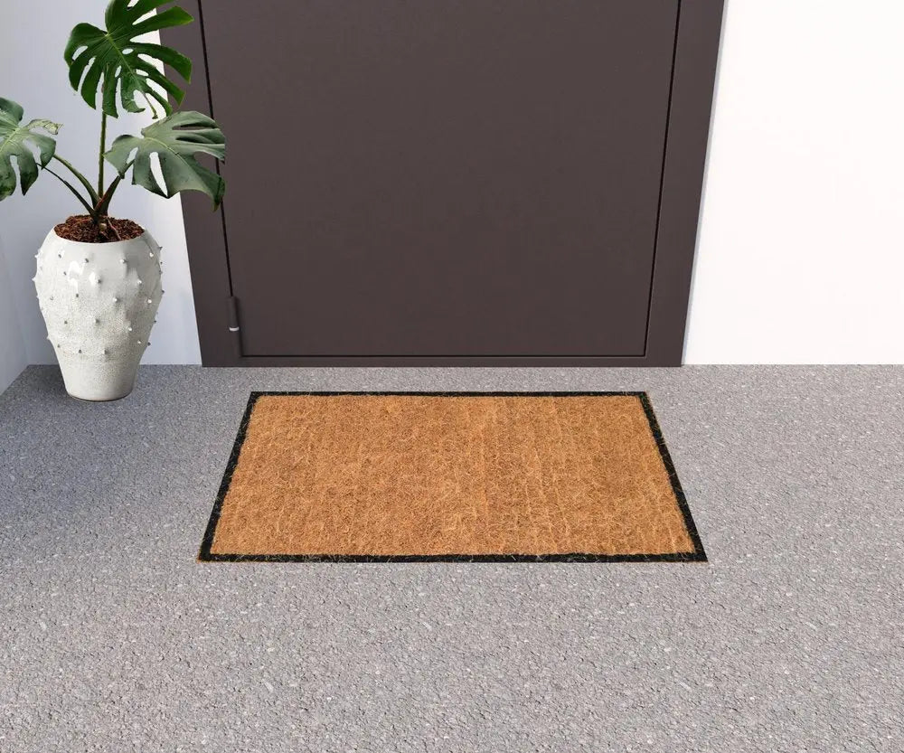 20" X 30" Brown and Black Coir Animal Print Outdoor Door Mat
