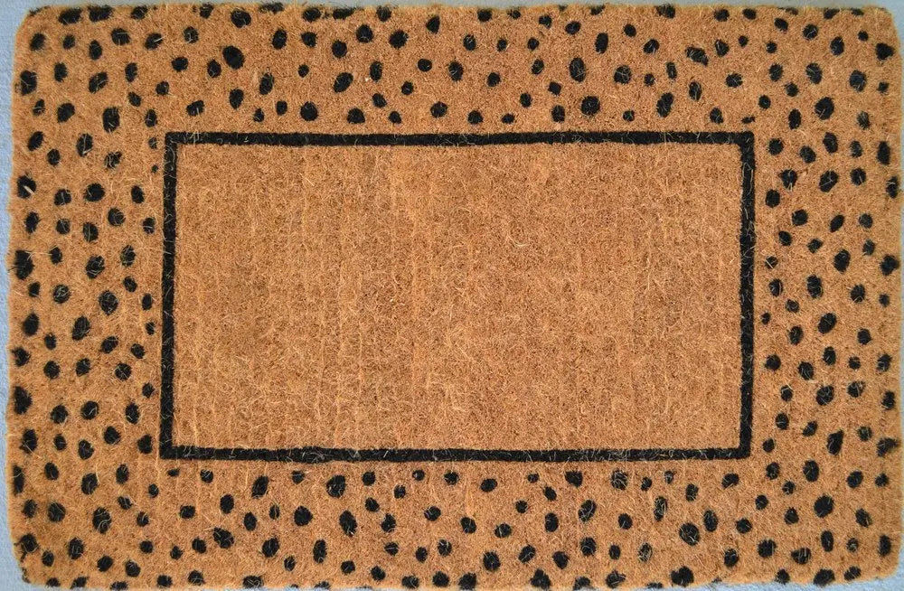 20" X 30" Brown and Black Coir Animal Print Outdoor Door Mat