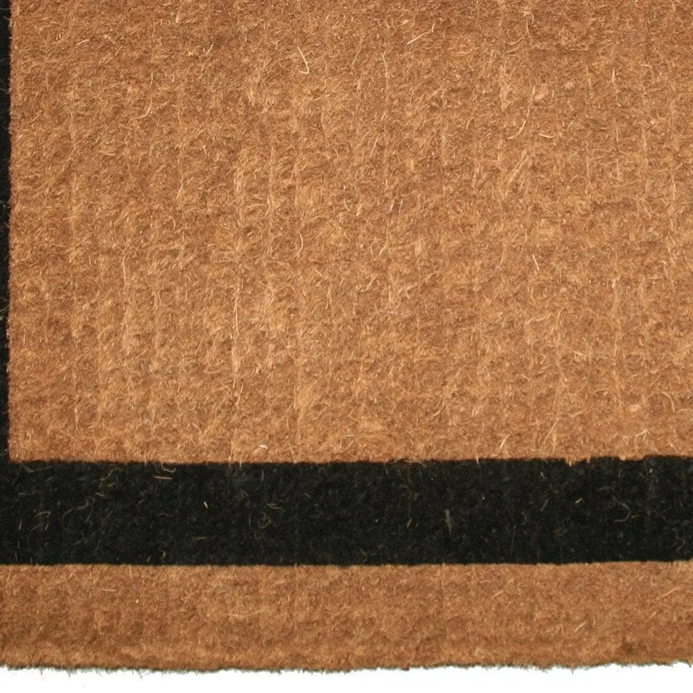 24" X 48" Brown and Black Coir Outdoor Door Mat HomeRoots