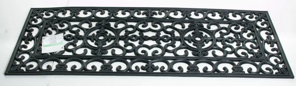 18" X 47" Black Rubber Outdoor Door Mat HomeRoots
