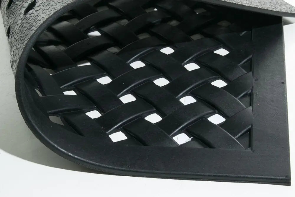 18" X 47" Black Rubber Outdoor Door Mat HomeRoots