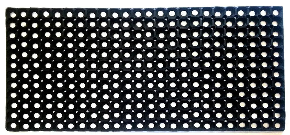 19" X 39" Black Rubber Outdoor Door Mat HomeRoots