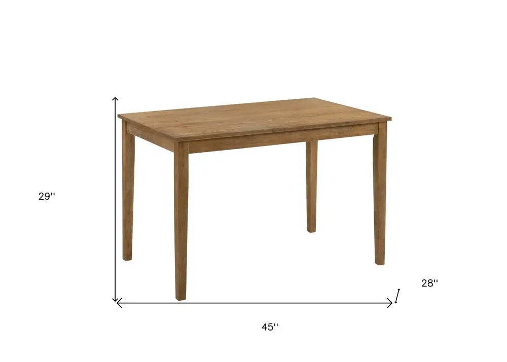 Five Piece Oak Solid Wood Dining Set with Four Chairs HomeRoots