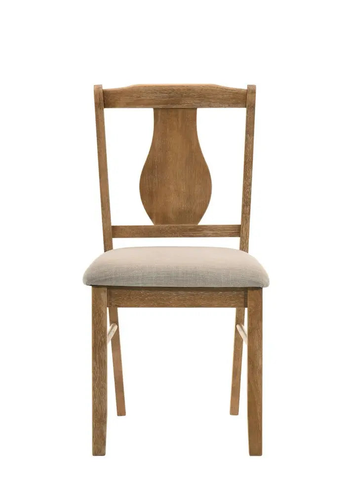 Five Piece Oak Solid Wood Dining Set with Four Chairs HomeRoots