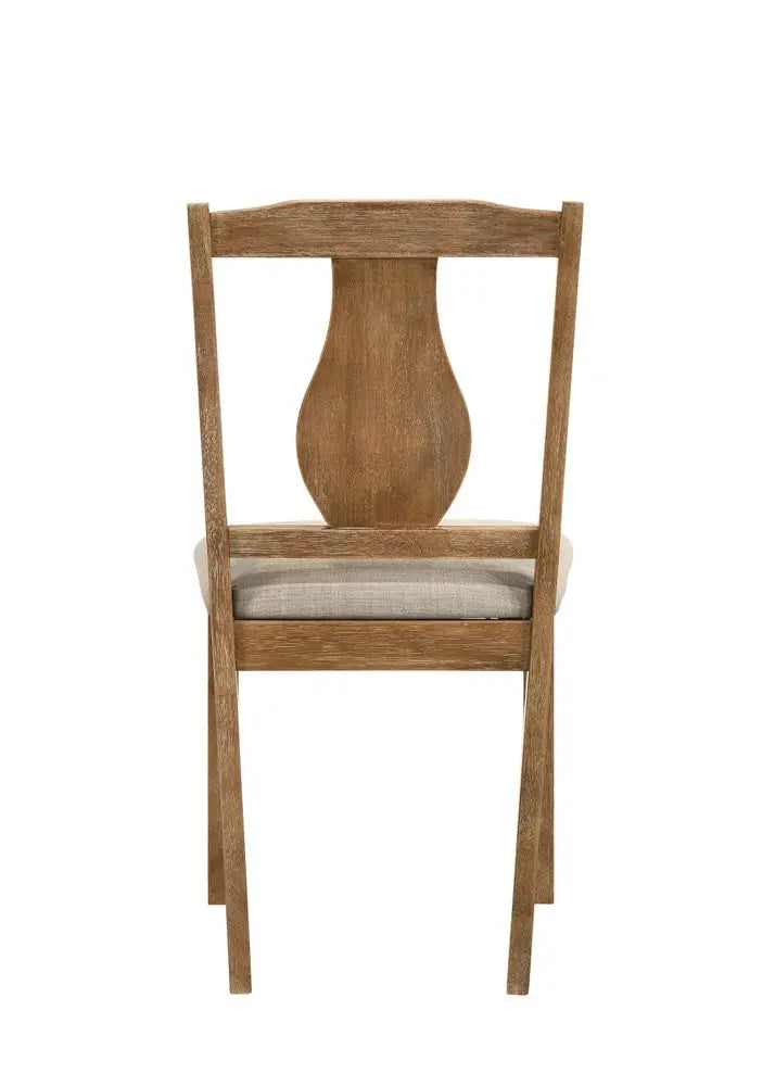 Five Piece Oak Solid Wood Dining Set with Four Chairs HomeRoots