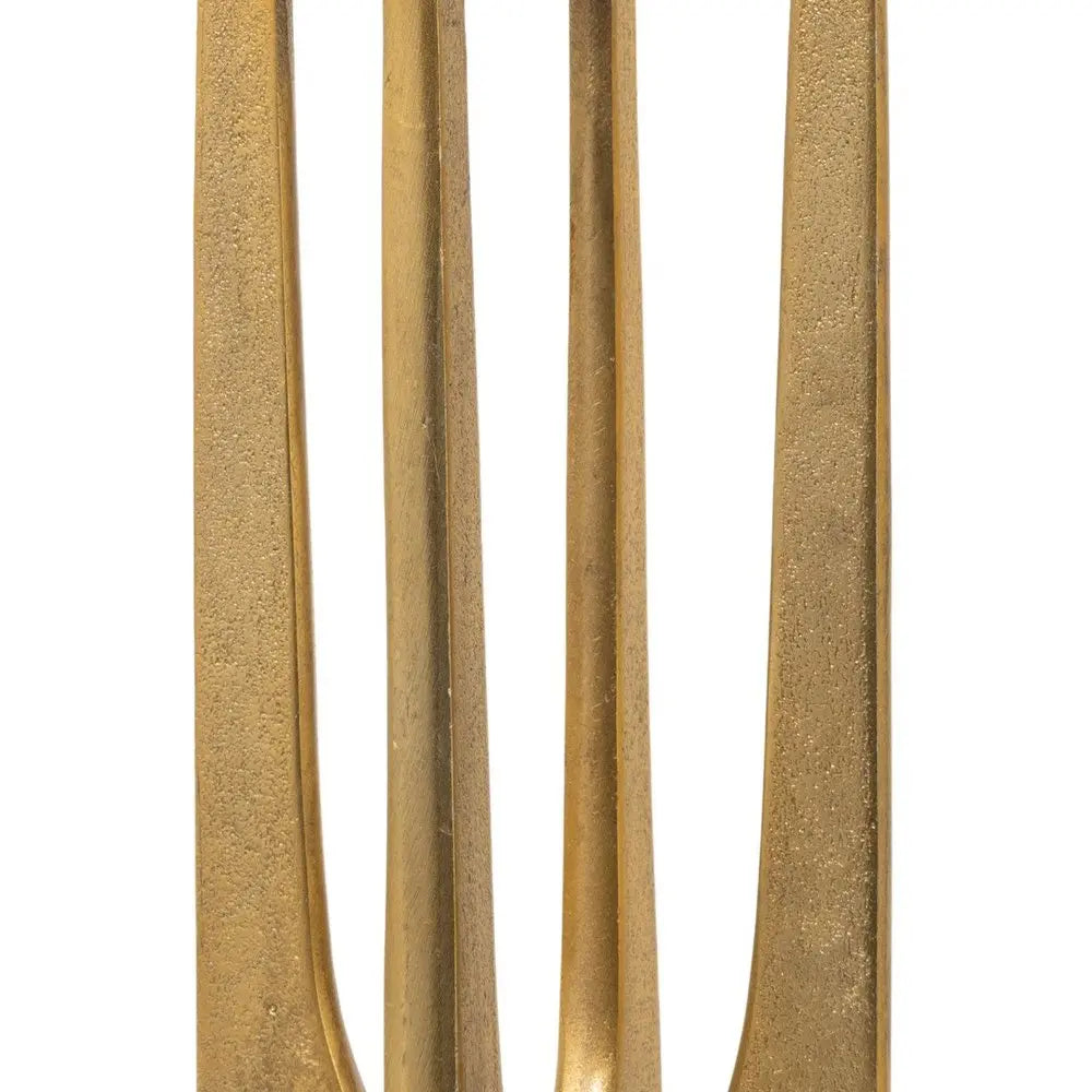 16" Gold Distressed Aluminum Geometric Tabletop Pillar Candle Holder HomeRoots