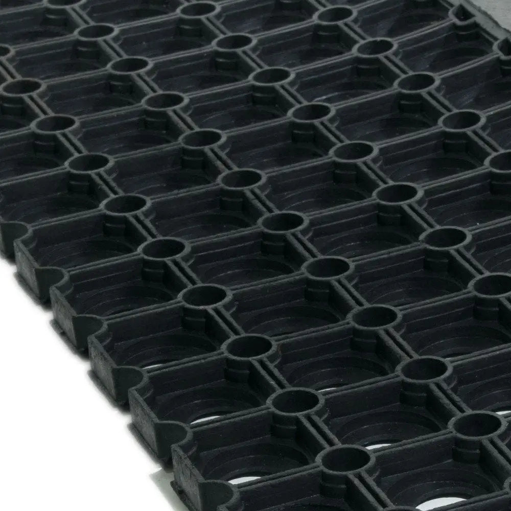 10" X 30" Black Rubber Outdoor Door Mat HomeRoots