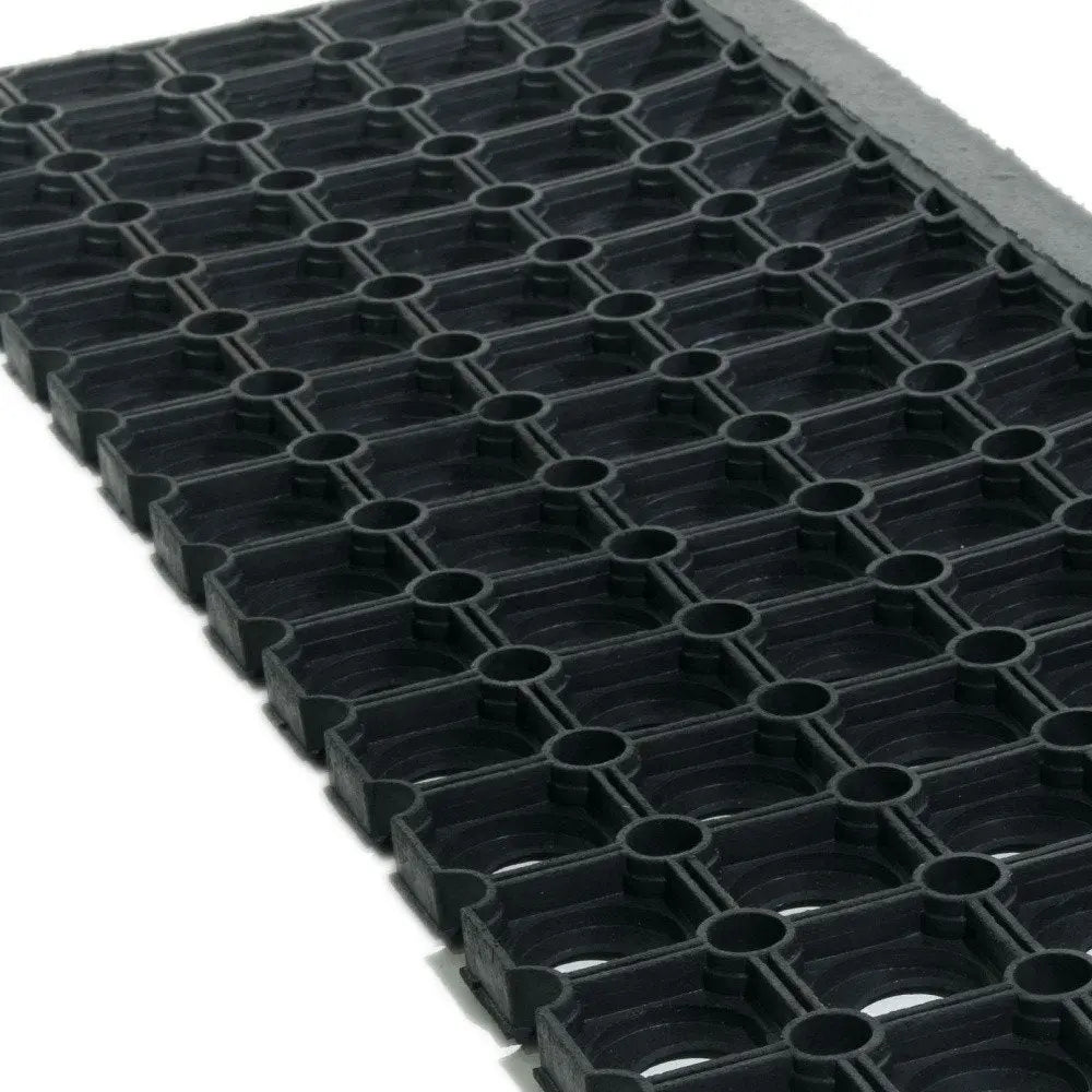 10" X 30" Black Rubber Outdoor Door Mat HomeRoots