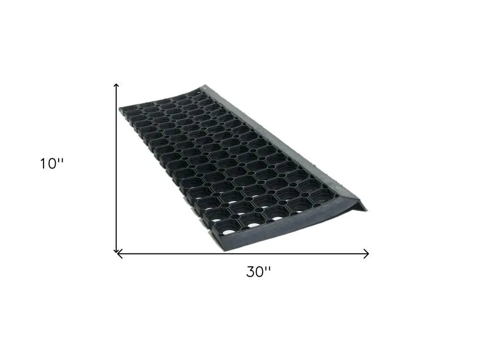 10" X 30" Black Rubber Outdoor Door Mat HomeRoots
