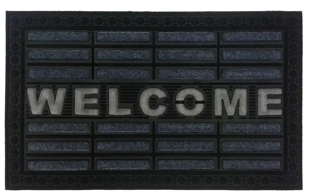 18" X 30" Gray Synthetic Fiber Abstract Outdoor Door Mat HomeRoots