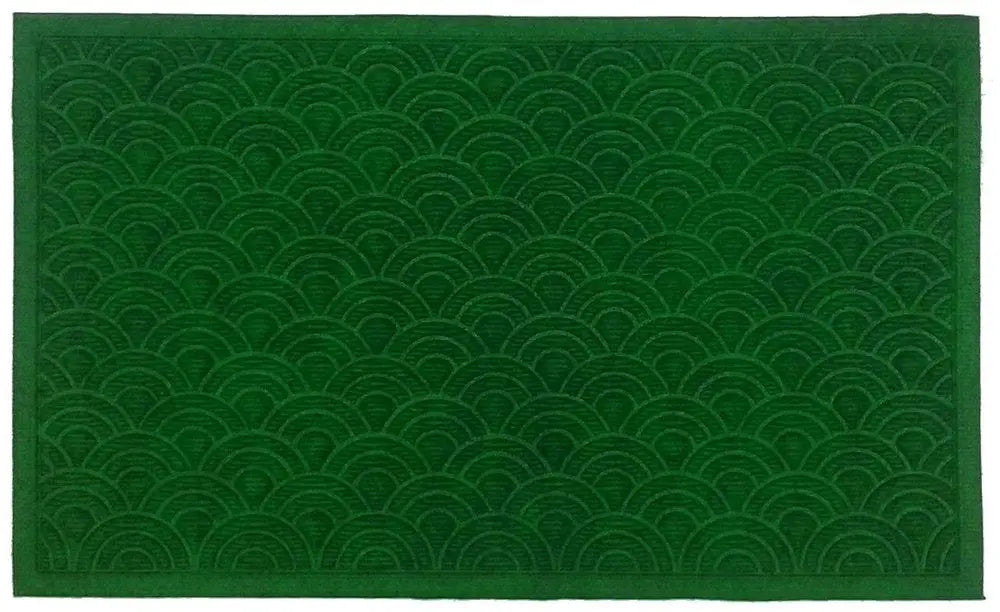 18" X 30" Green Geometric Indoor Outdoor Polypropylene Door Mat HomeRoots