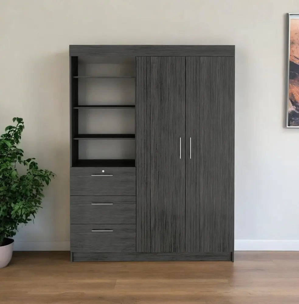 59" Gray Three Drawer Combo Dresser - NOBLE HOME INTERIORS