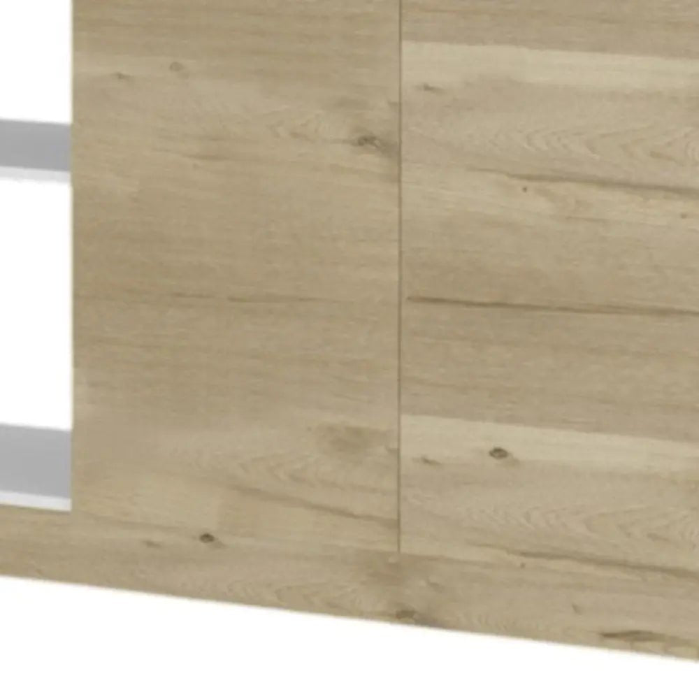 59" Natural White and Brown Wood Kitchen Island Set With Storage HomeRoots