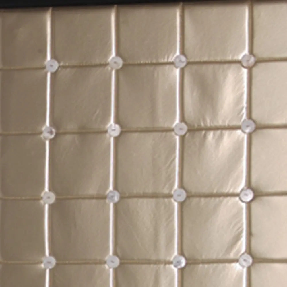 59" X 84" Gold Wood & Fabric Screen - NOBLE HOME INTERIORS