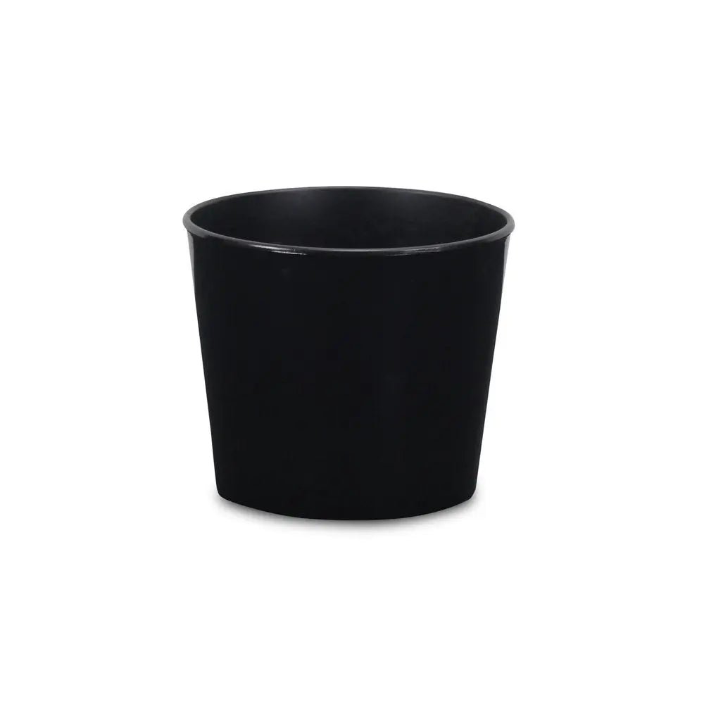 6" Black Recycled Plastic Indoor Outdoor Round Pot Planter - NOBLE HOME INTERIORS