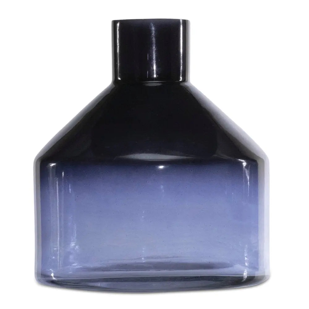 6" Blue Round Glass Table Vase - NOBLE HOME INTERIORS