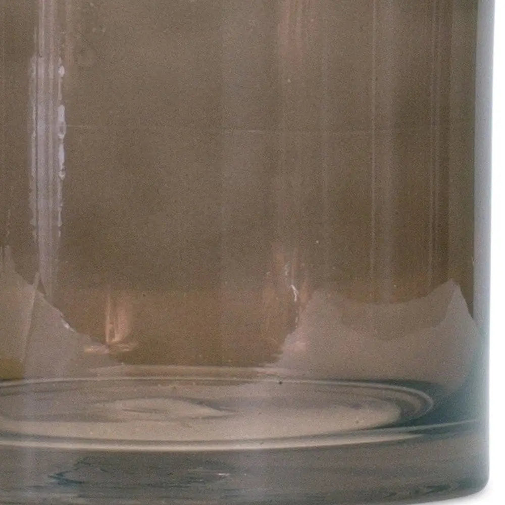 6" Brown Cylinder Glass Table Vase - NOBLE HOME INTERIORS