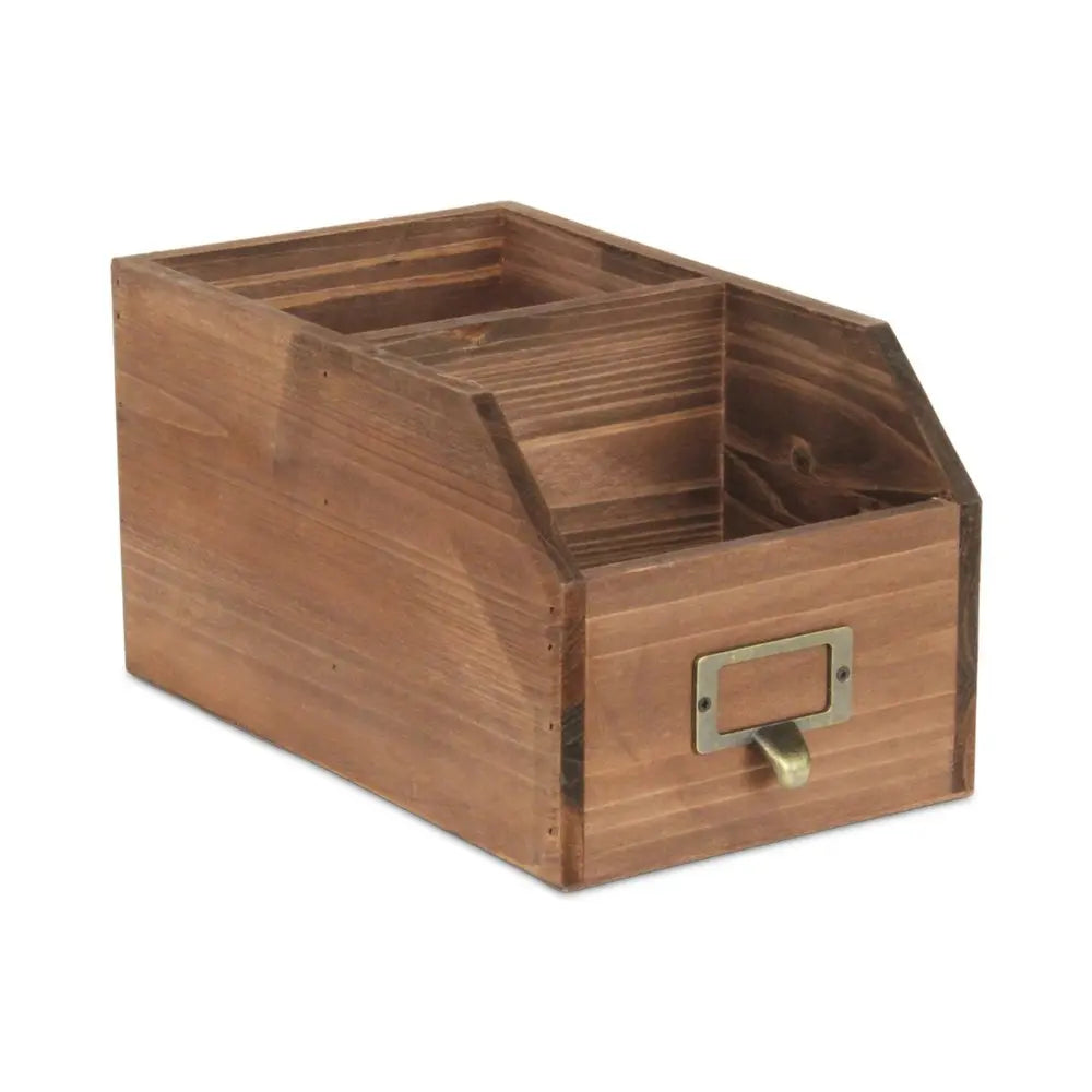 6" Brown Solid Wood Box - NOBLE HOME INTERIORS