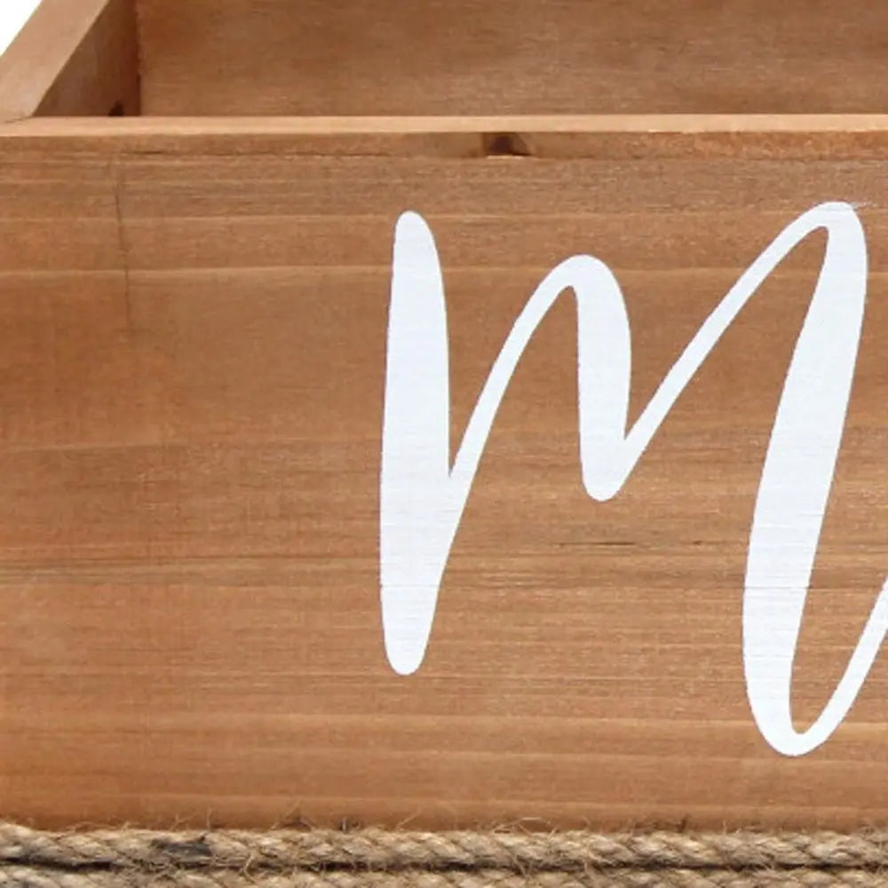 6" Brown Wood Cube or Bin - NOBLE HOME INTERIORS