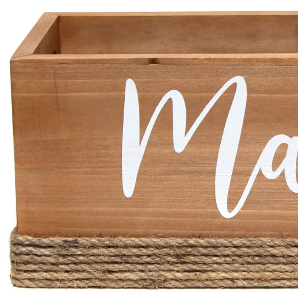 6" Brown Wood Cube or Bin - NOBLE HOME INTERIORS