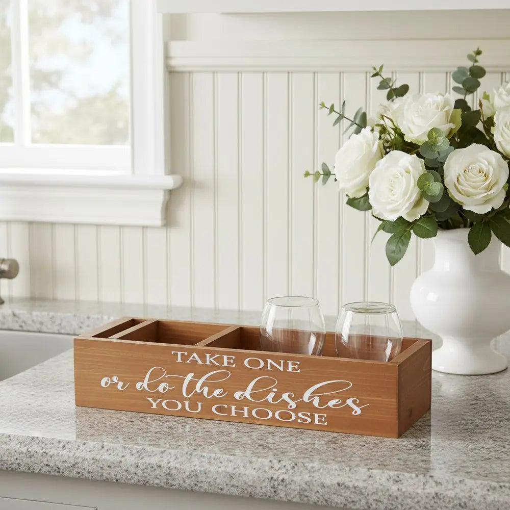 6" Brown Wood Desk Organizer - NOBLE HOME INTERIORS