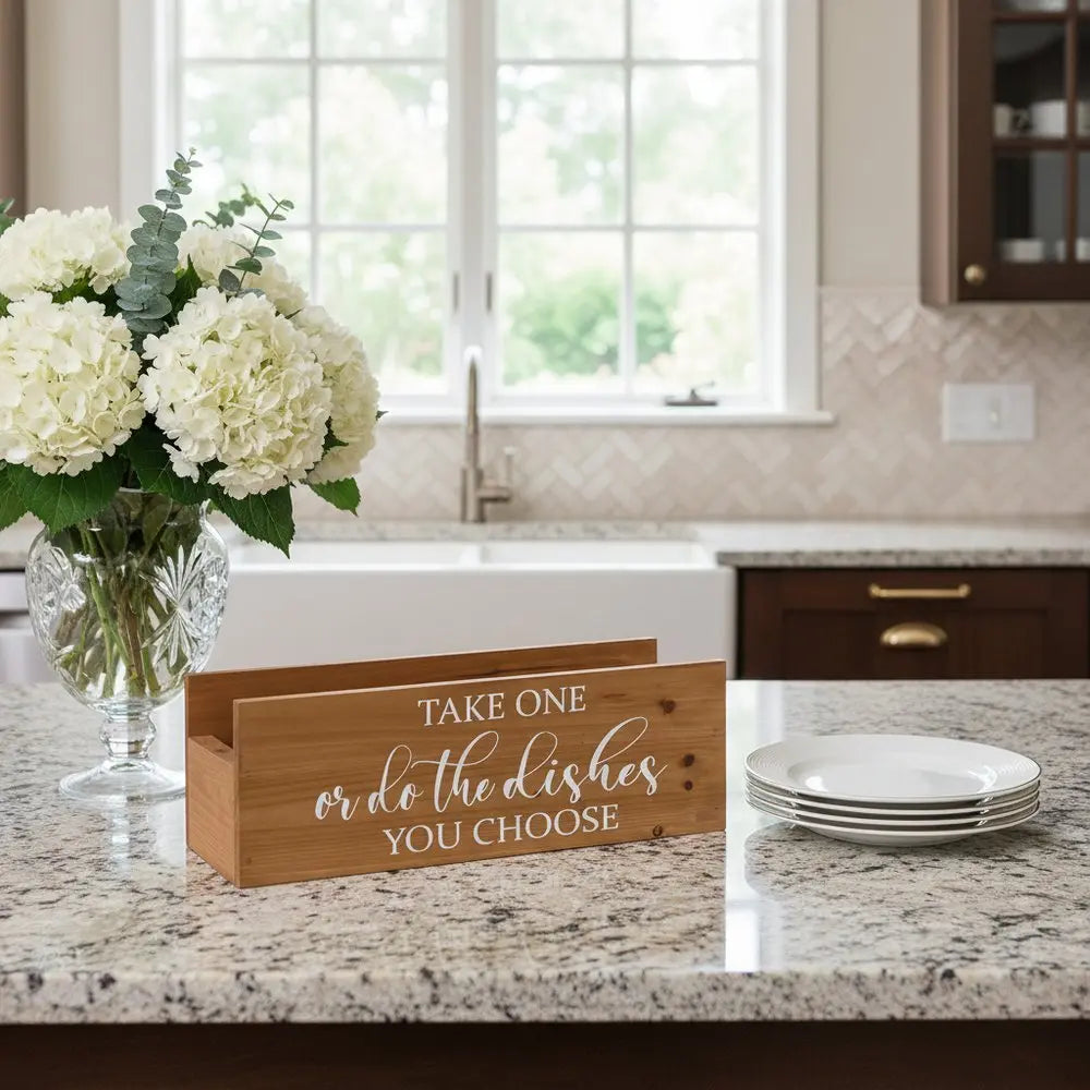 6" Brown Wood Desk Organizer - NOBLE HOME INTERIORS