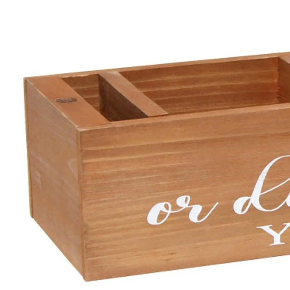 6" Brown Wood Desk Organizer - NOBLE HOME INTERIORS