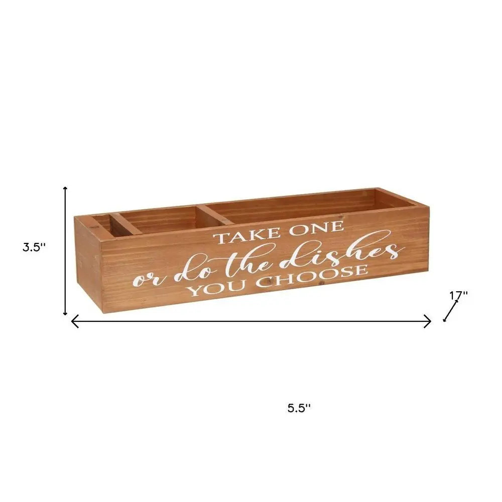 6" Brown Wood Desk Organizer - NOBLE HOME INTERIORS