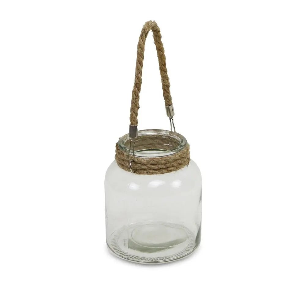 6" Clear and Brown Glass Tabletop Lantern Candle Holder HomeRoots