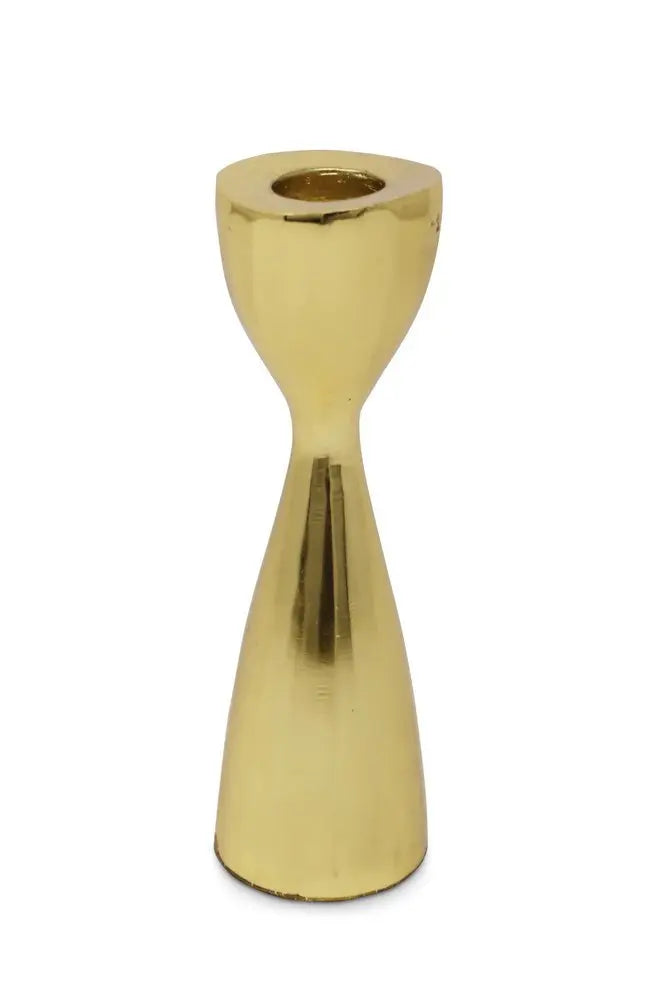 6" Gold Stainless Steel Tabletop Taper Candlestick - NOBLE HOME INTERIORS