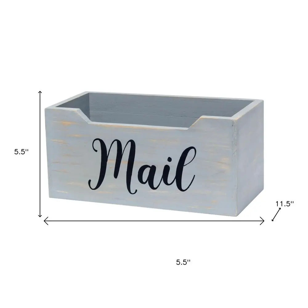 6" Gray Wood Desk Organizer - NOBLE HOME INTERIORS