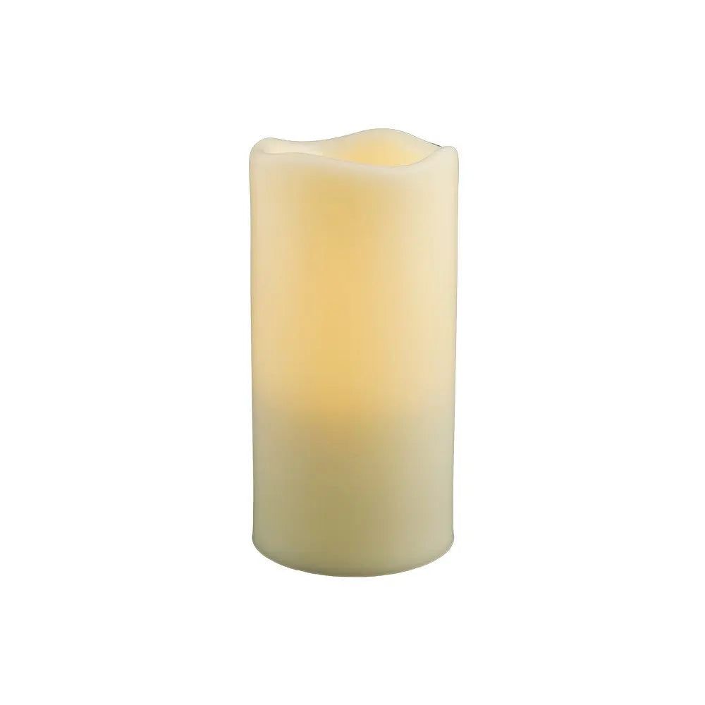 6" Ivory Flameless Indoor Outdoor Pillar Candle - NOBLE HOME INTERIORS