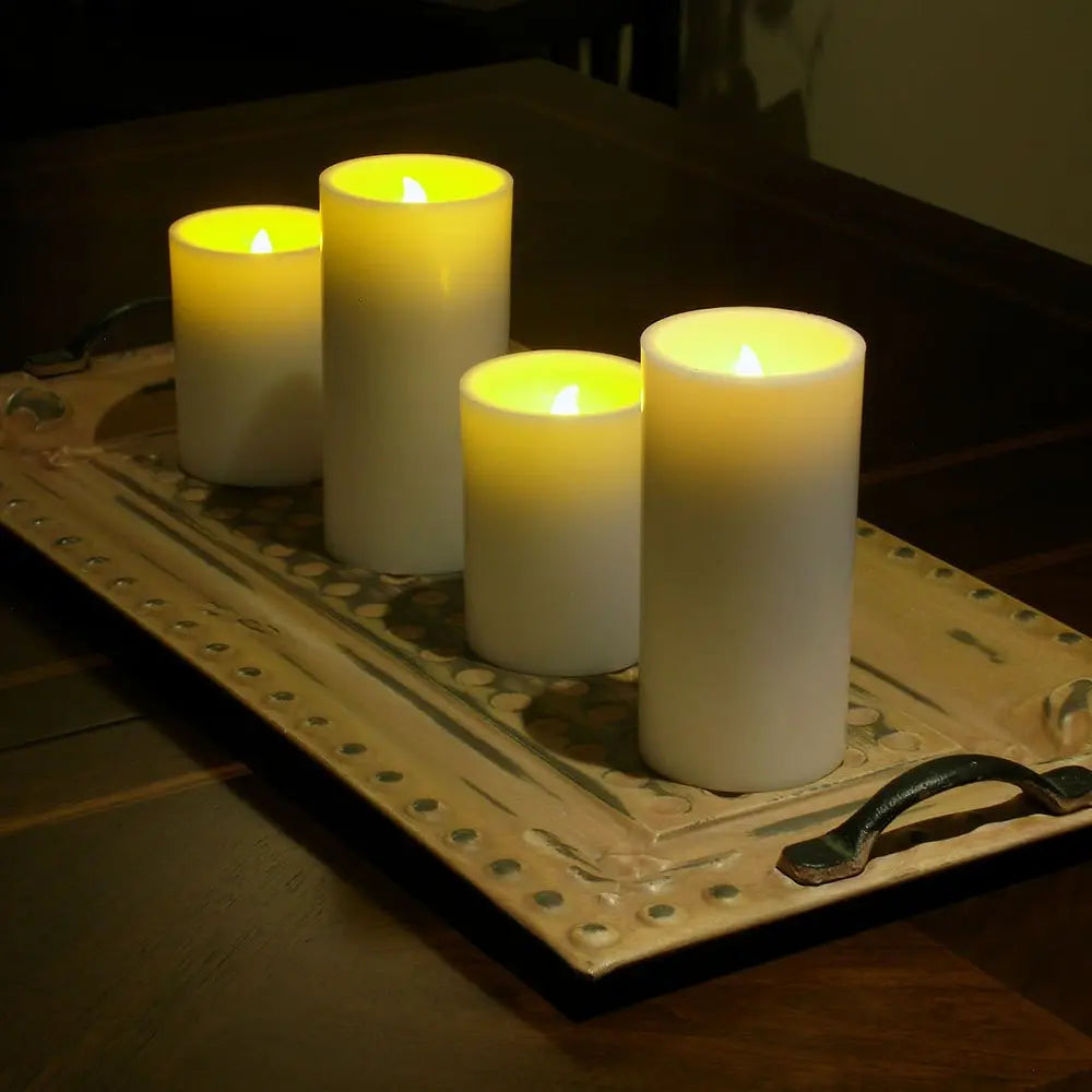 6" Ivory Flameless Pillar Candle - NOBLE HOME INTERIORS