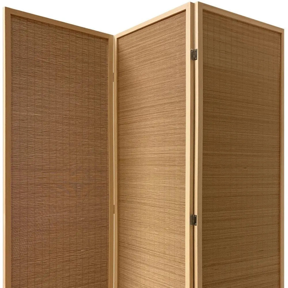 6" Light Bamboo 3 Panel Room Divider Screen - NOBLE HOME INTERIORS