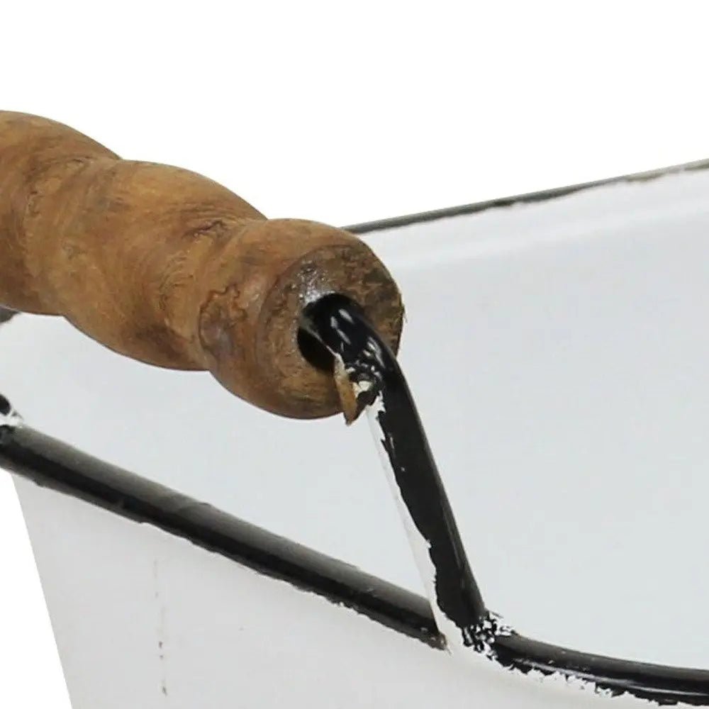 6" White Metal Bucket HomeRoots