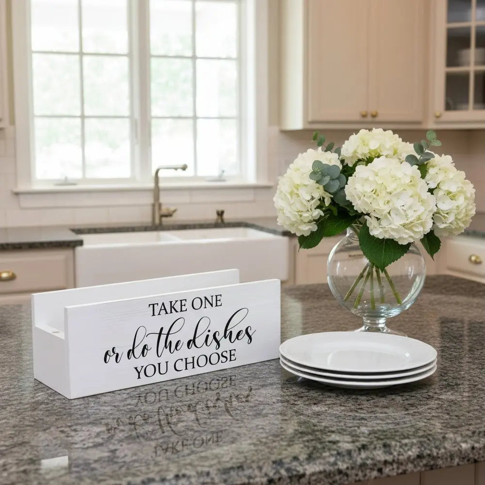 6" White Wood Desk Organizer - NOBLE HOME INTERIORS