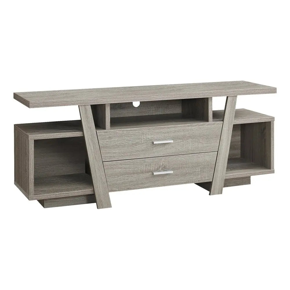 60" Deep Taupe Open Shelving TV Stand - NOVA HOME FURNITURE