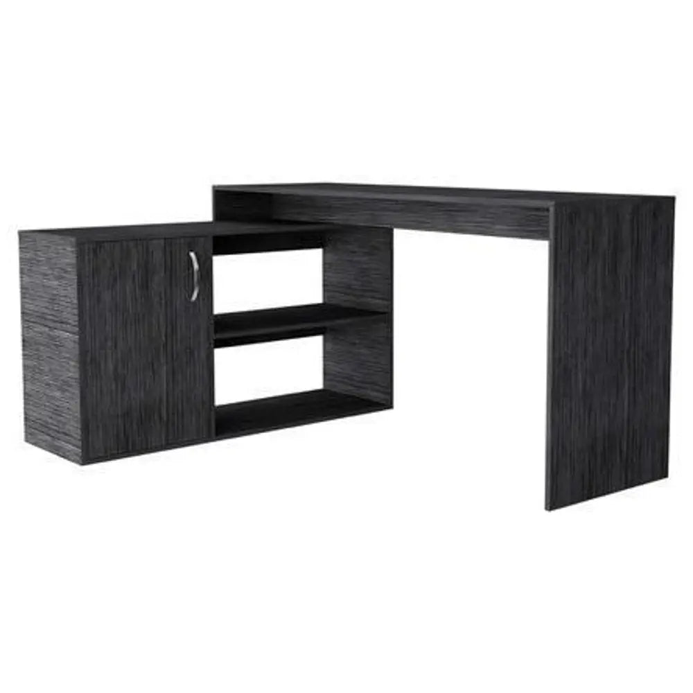 60" Gray L Shape Computer Desk - NOBLE HOME INTERIORS