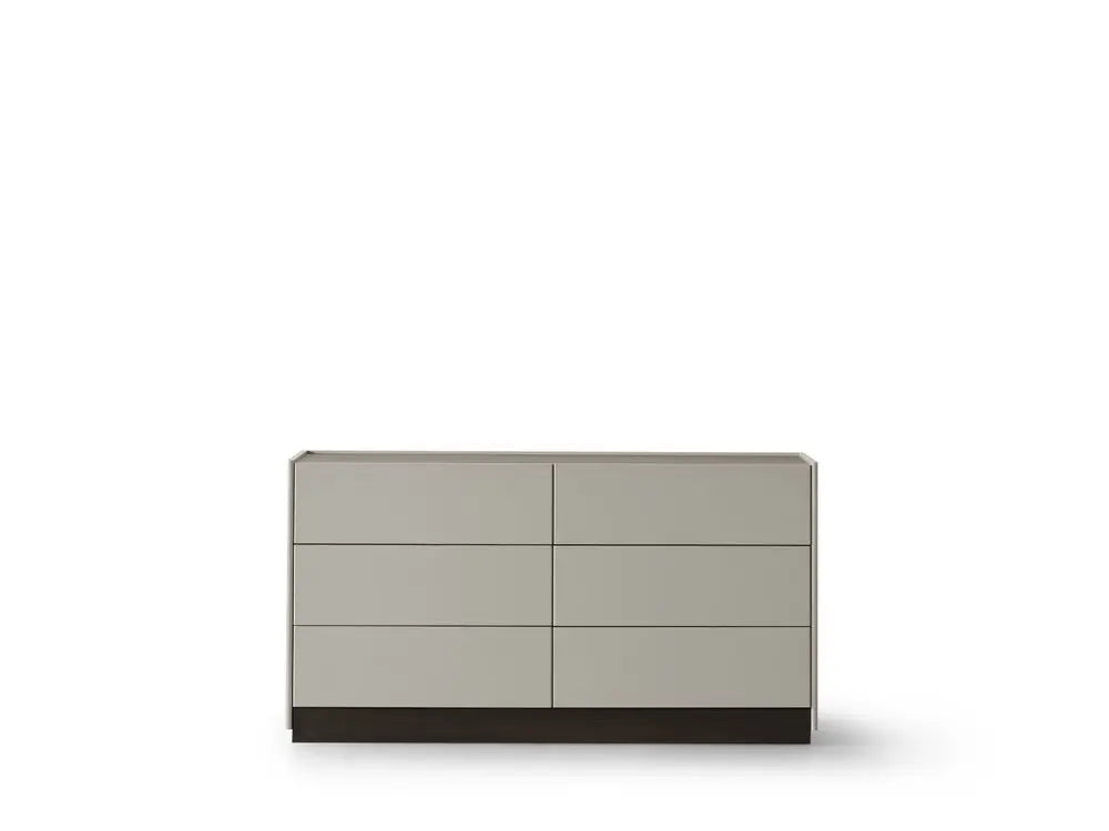 60" Gray Wood Six Drawer Double Dresser - NOBLE HOME INTERIORS