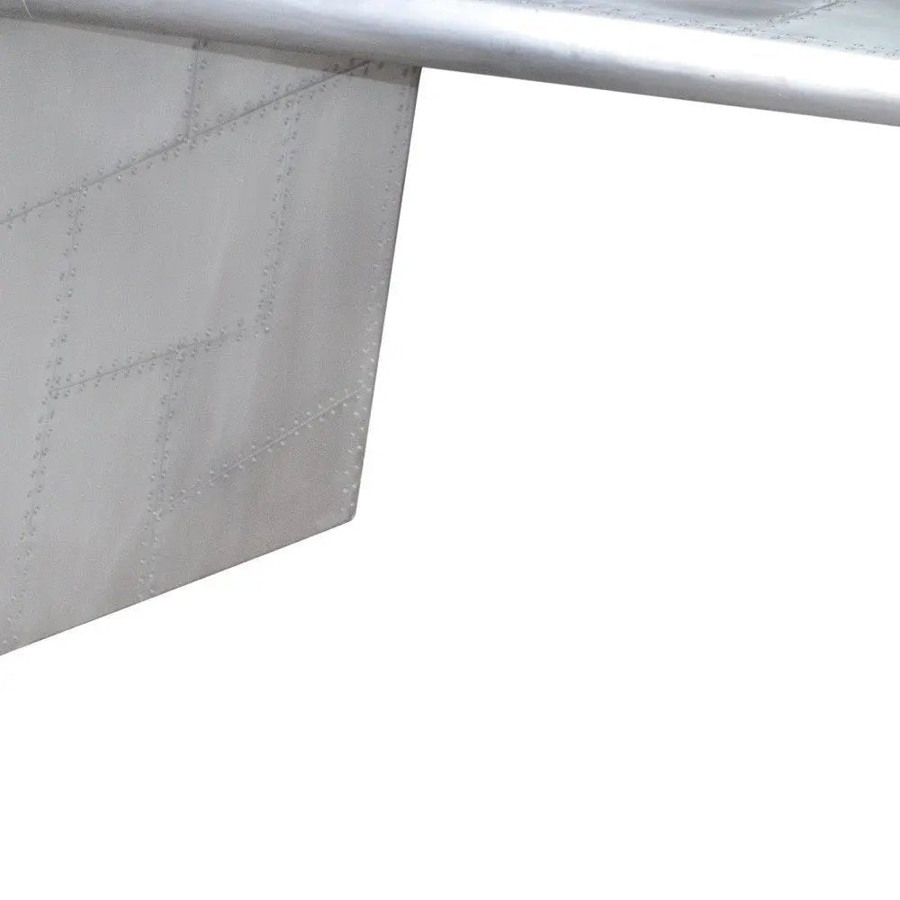 60" Silver Aluminum Writing Desk HomeRoots