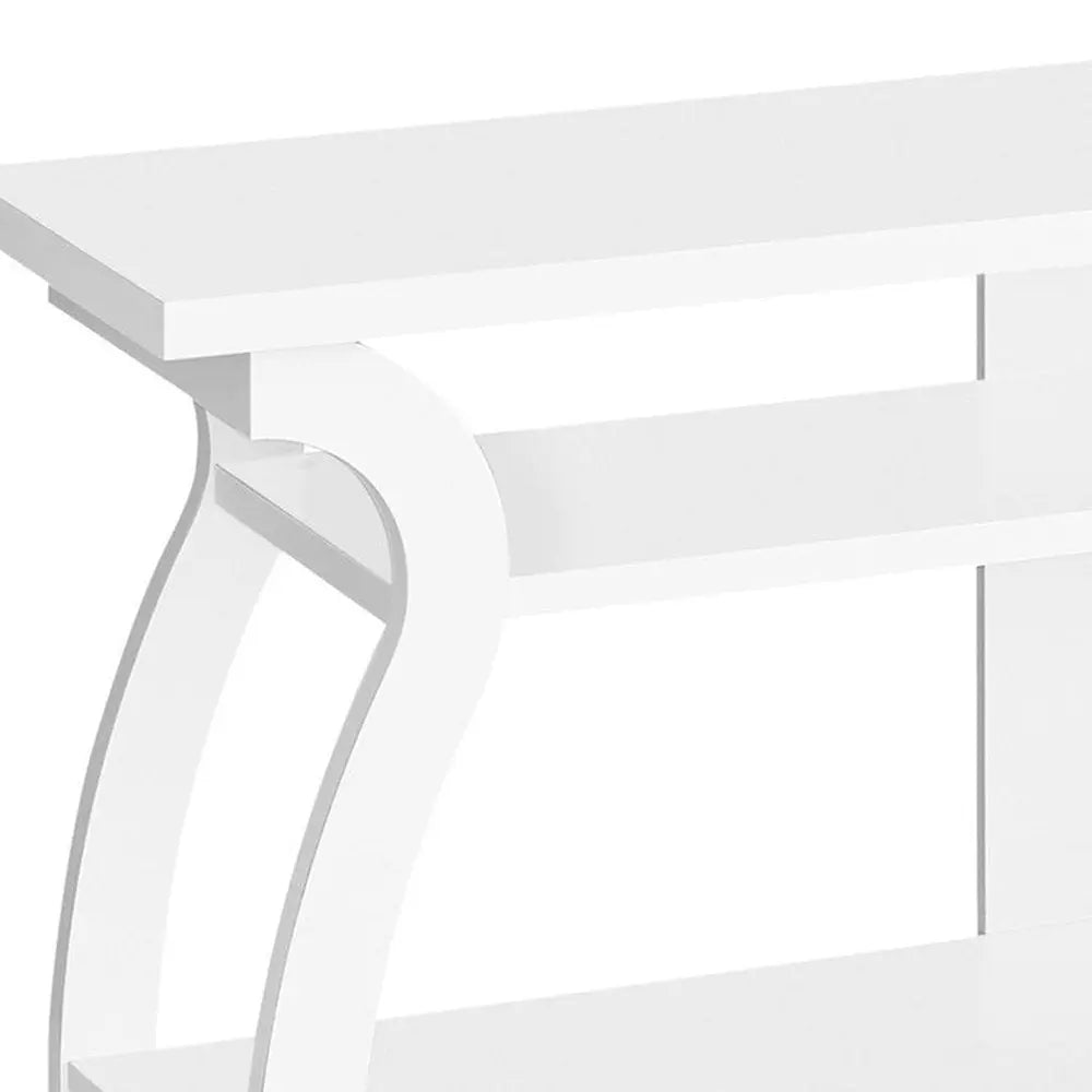 60" White Wood Open Shelving TV Stand - NOBLE HOME INTERIORS