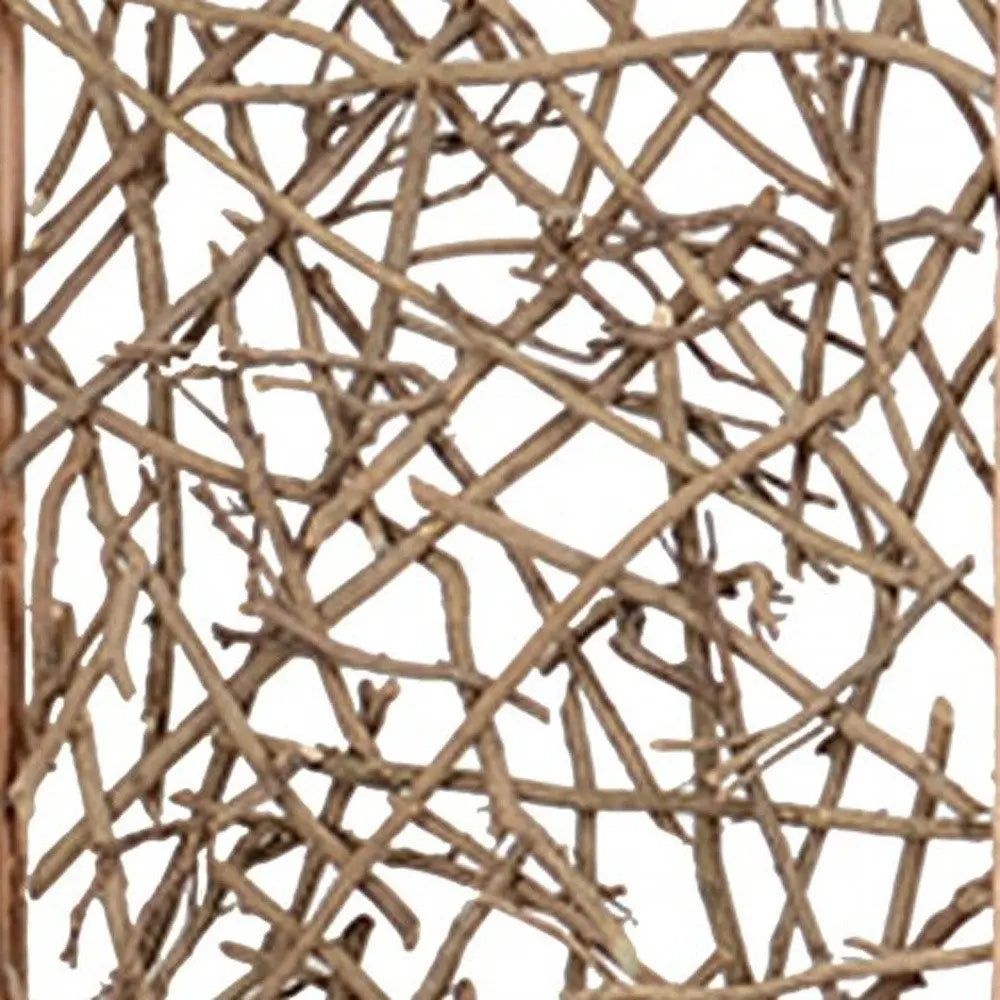 60 X 69 Brown 3 Panel Wood Foldable Screen - NOBLE HOME INTERIORS