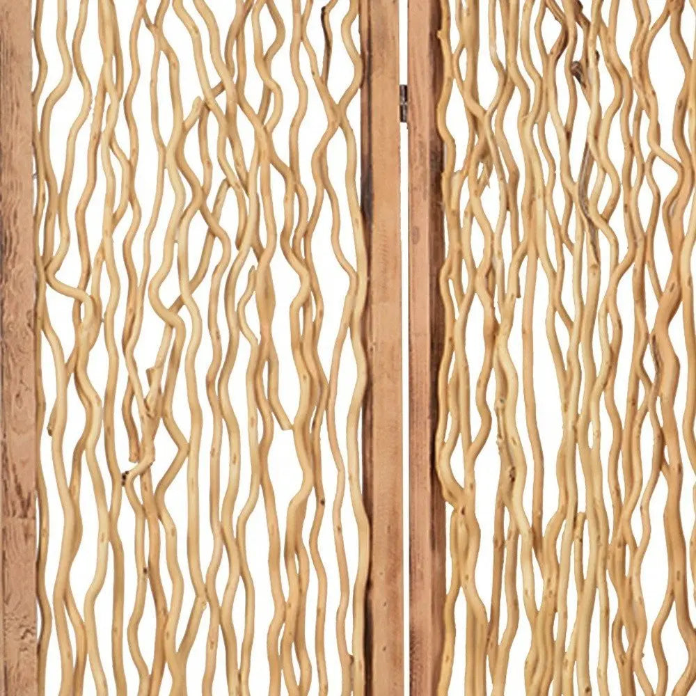 60 X 69 Brown 3 Panel Wood Foldable Screen - NOBLE HOME INTERIORS