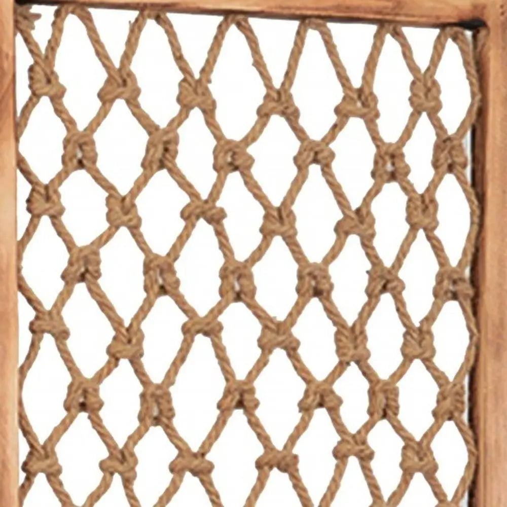 60 X 69 Natural Rope Wooden Screen - NOBLE HOME INTERIORS