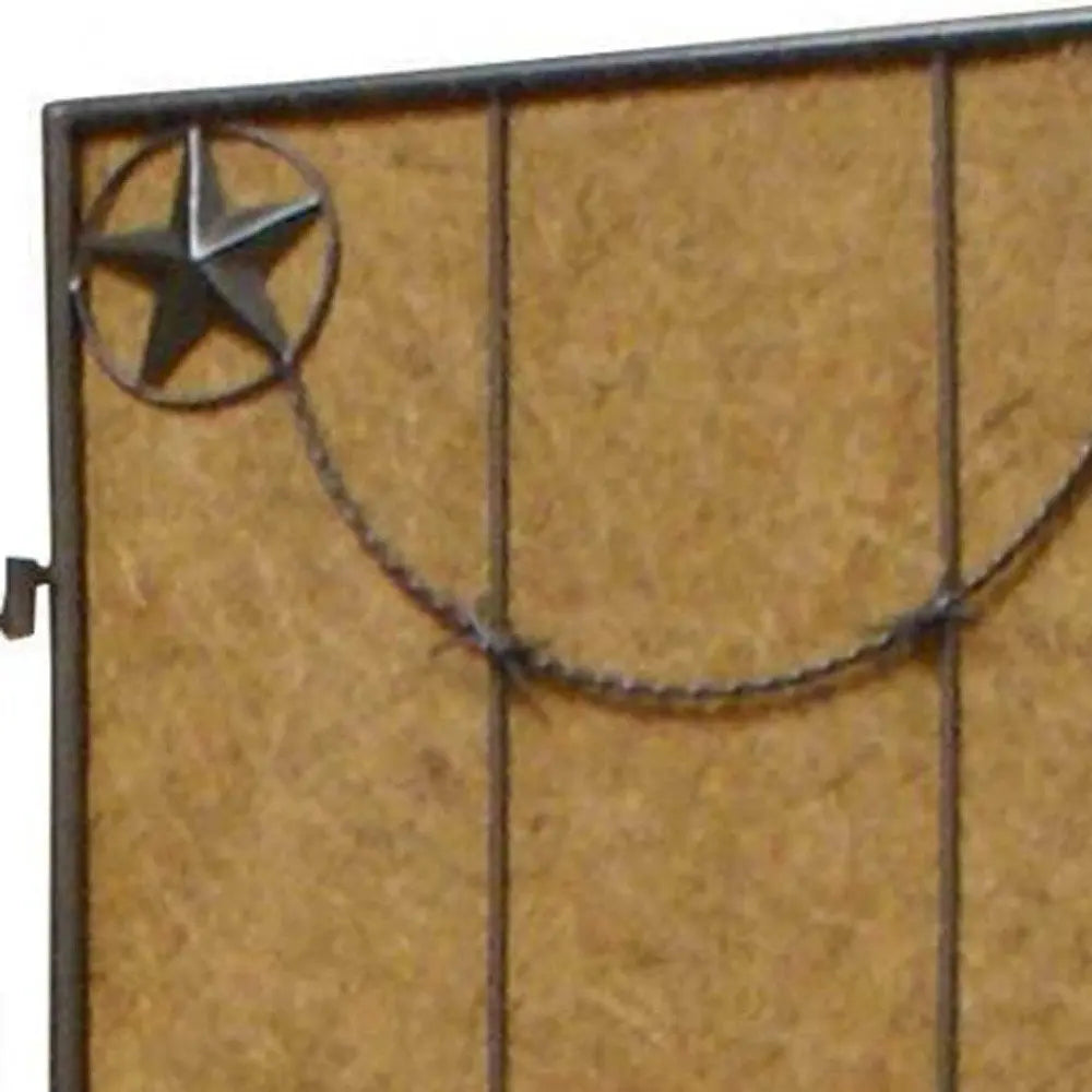 60 X 72 Brown Metal Lone Star - Screen - NOBLE HOME INTERIORS
