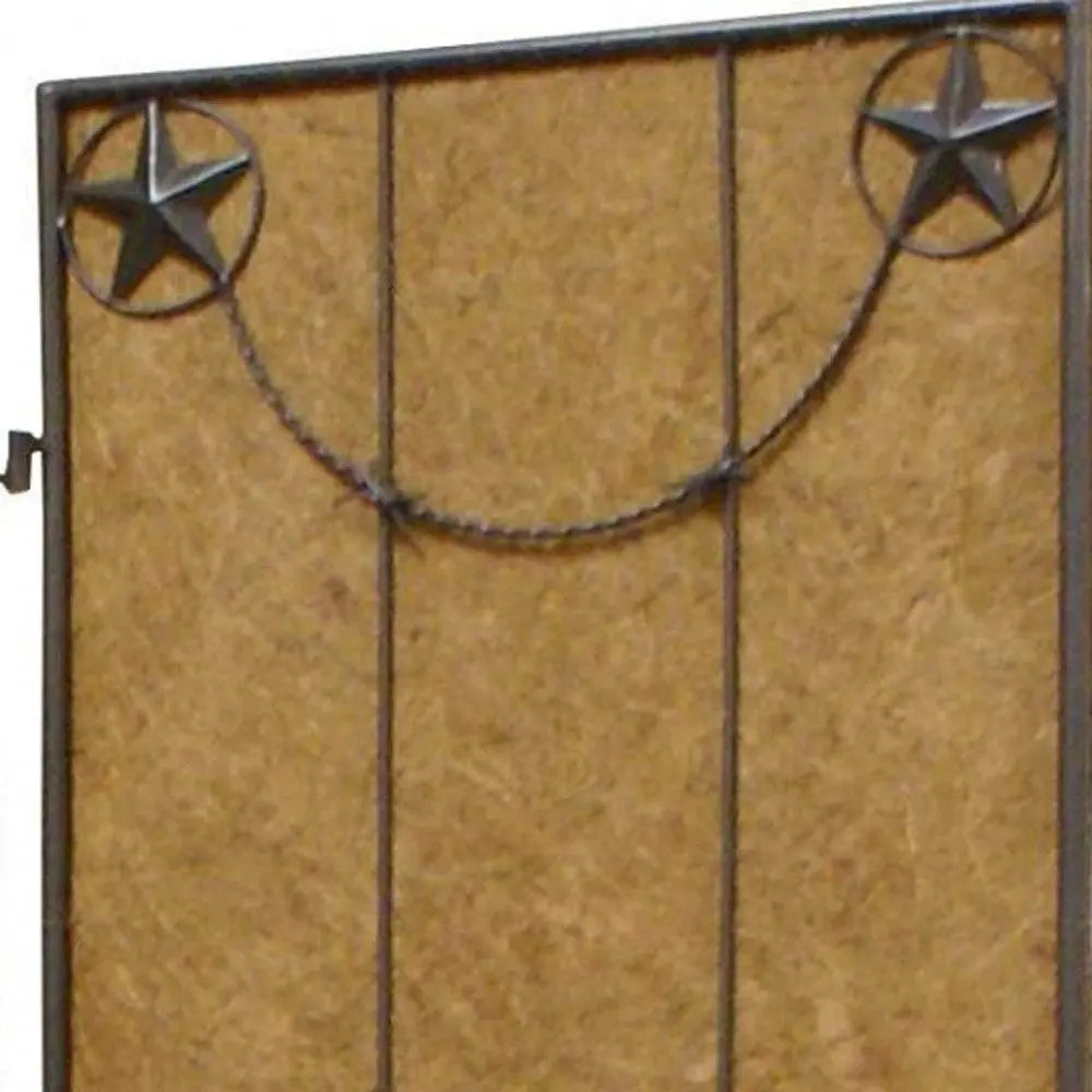 60 X 72 Brown Metal Lone Star - Screen - NOBLE HOME INTERIORS