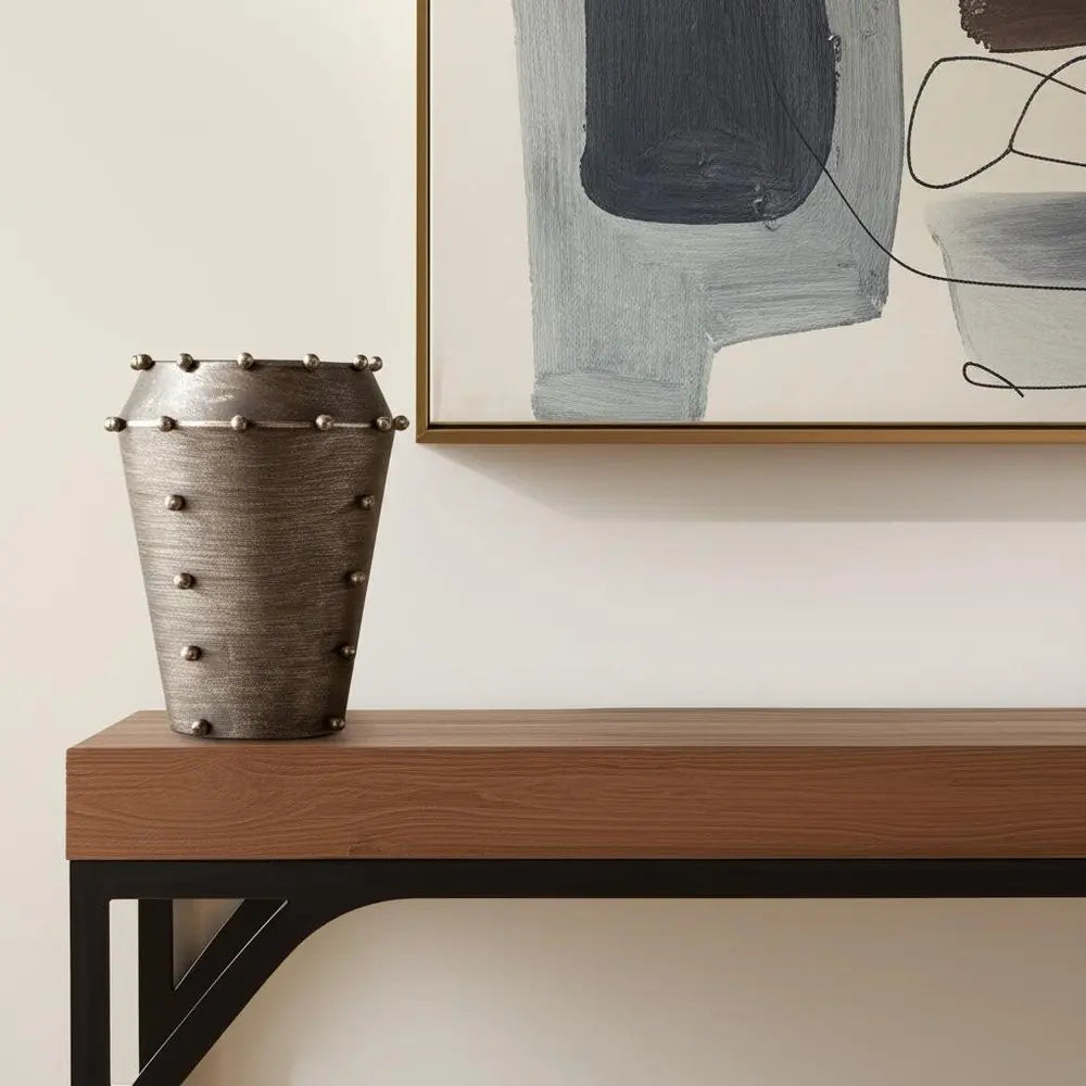 9" Silver Metal Table Vase HomeRoots