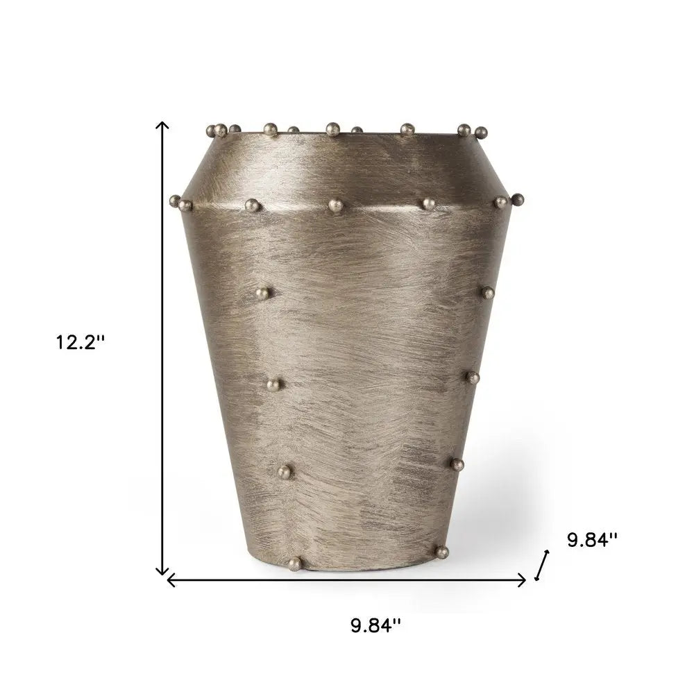 12" Silver Metal Table Vase HomeRoots